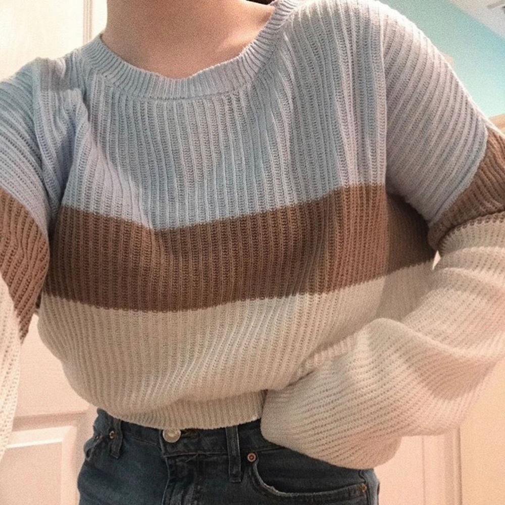 garage color block sweater